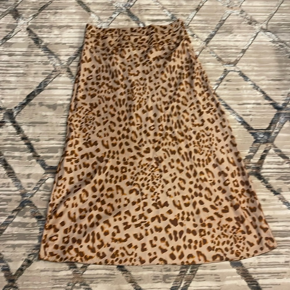 Free People silk leopard skirt